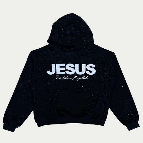 "Jesus is The Light" Rhinestone Hoodie