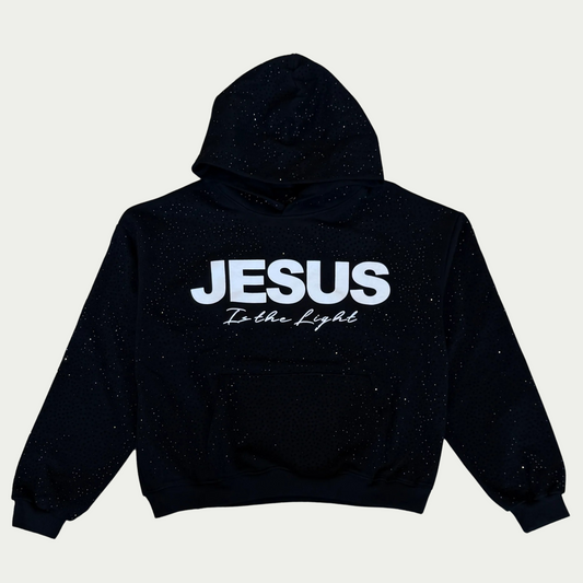 "Jesus is The Light" Rhinestone Hoodie